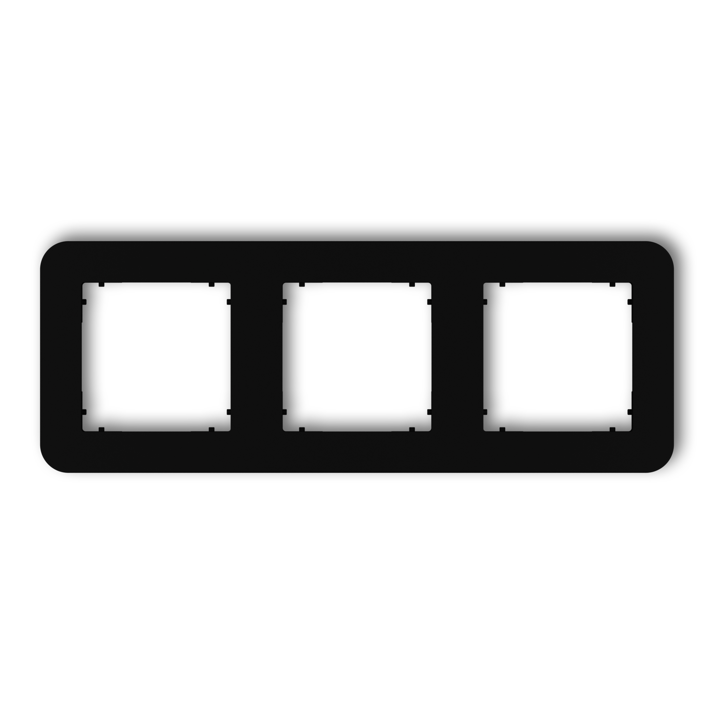 3-gang universal plastic frame with rounded edges