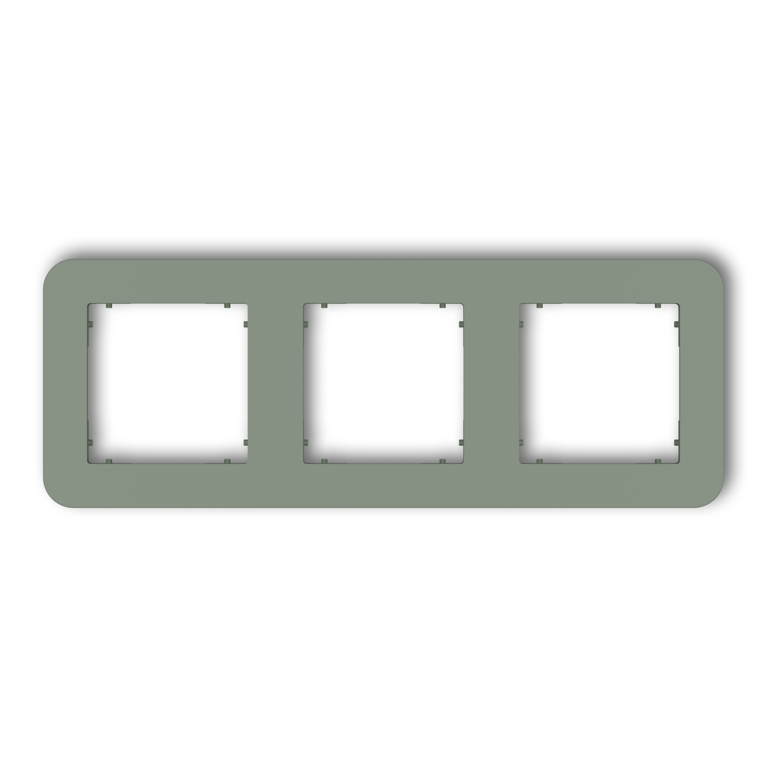 3-gang universal plastic frame with rounded edges