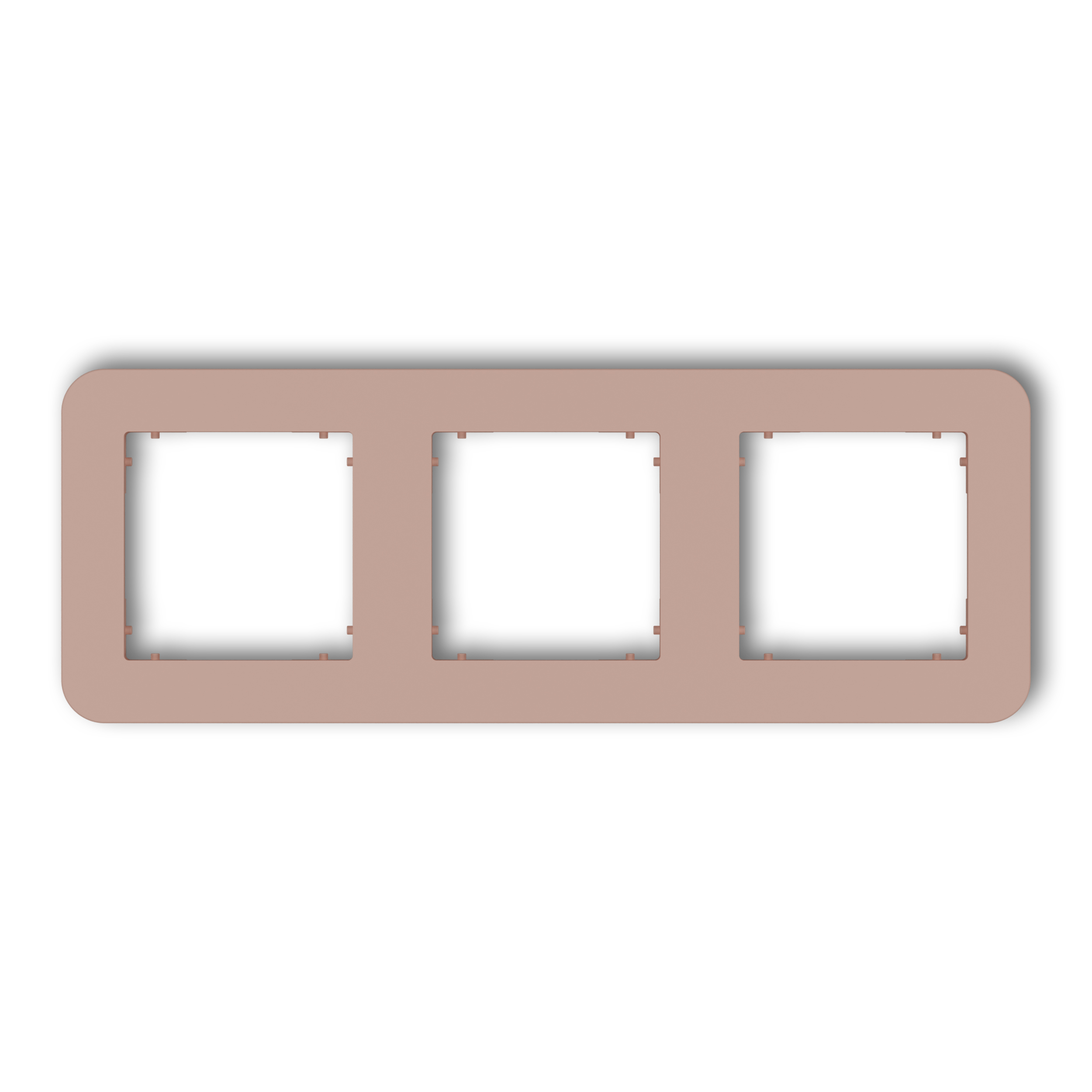 3-gang universal plastic frame with rounded edges